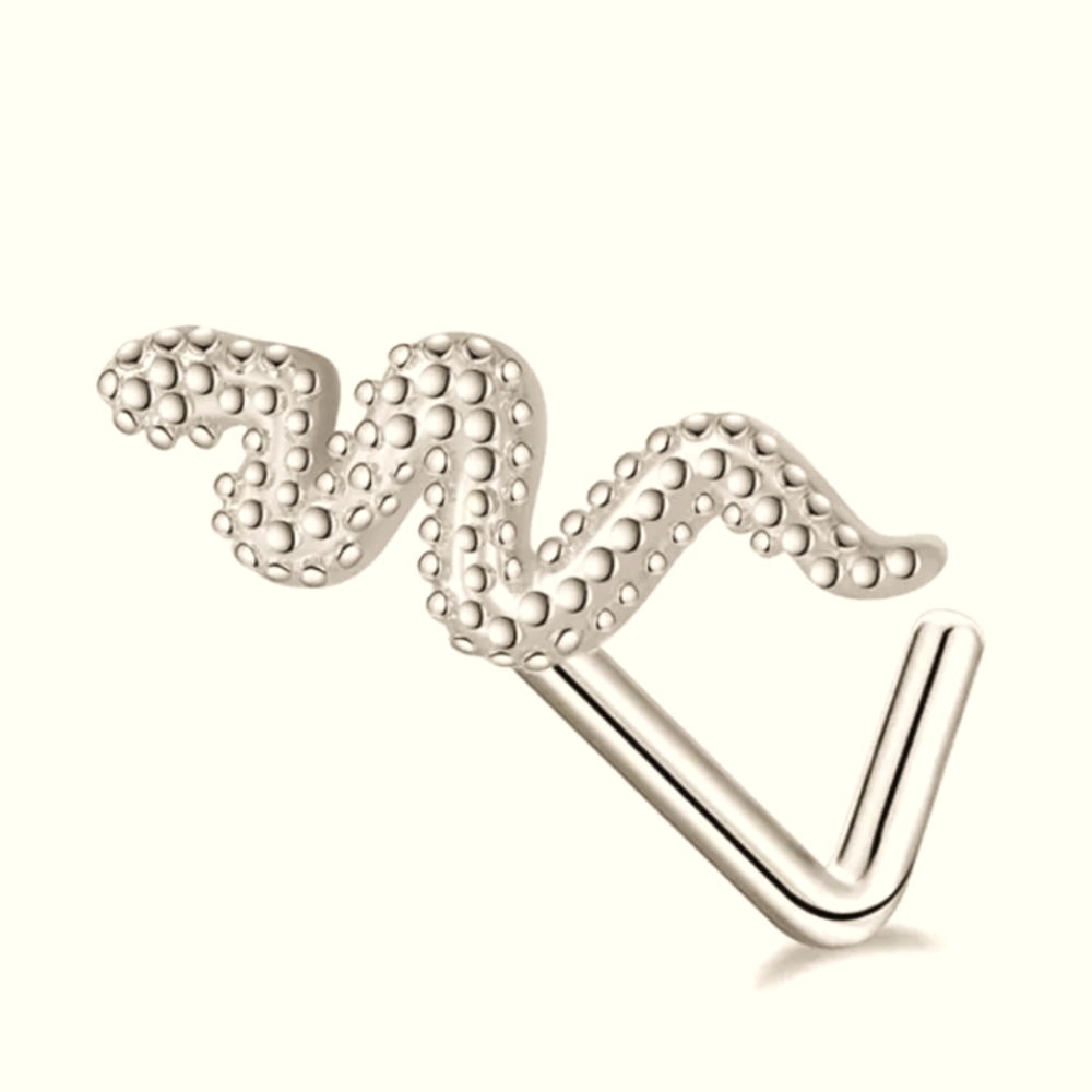 Silver snake nose ring